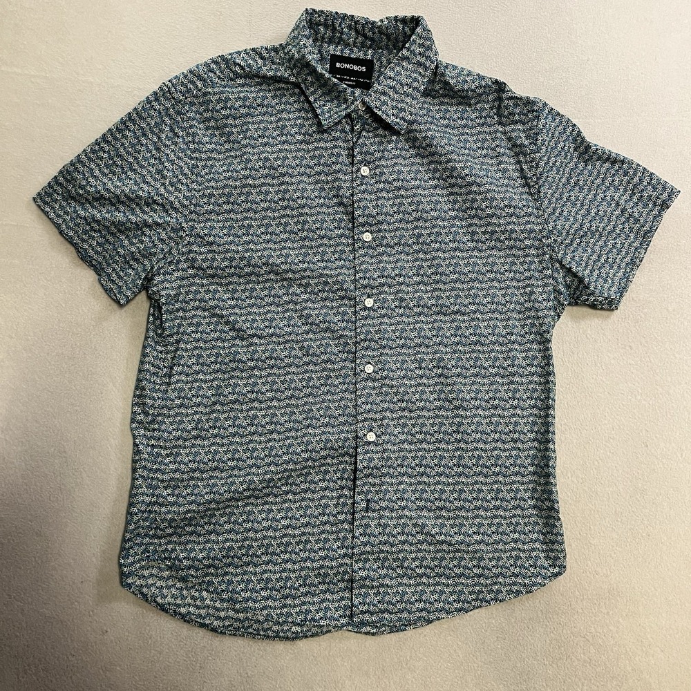 Bonobos Riviera Short Sleeve Shirt Men's Size Large Hawaiian Print Standard Fit